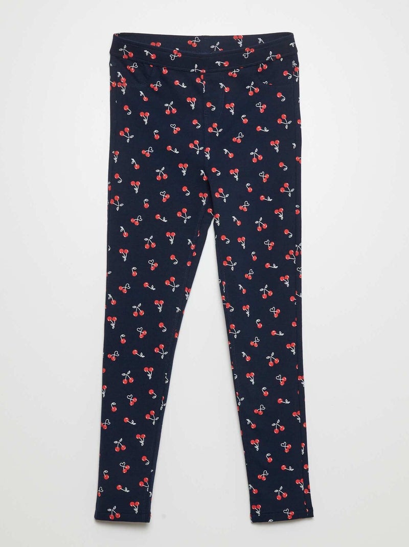 Jeggings stampati in maglia BLU - Kiabi