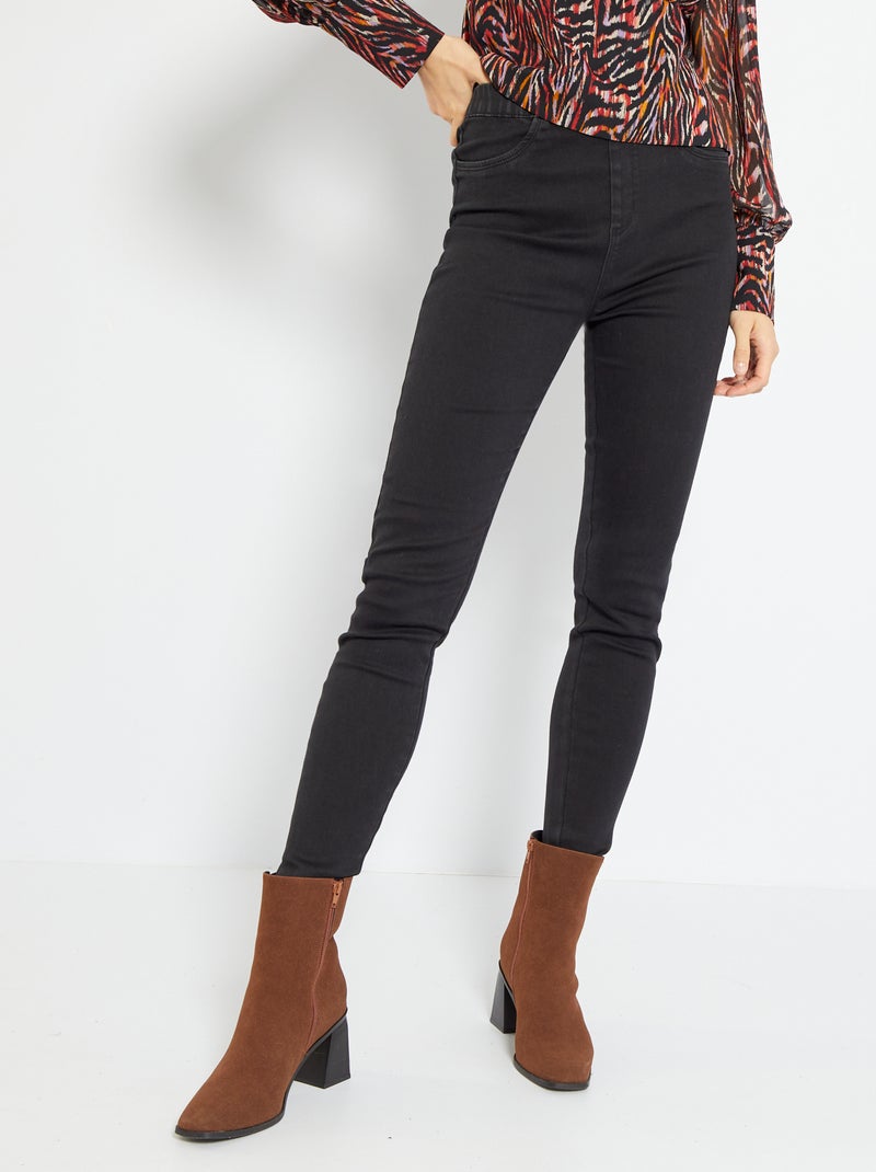 Jeggings stretch a vita alta NERO - Kiabi