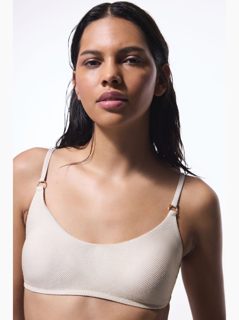 Jessi top bikini con fibbia penti Beige argilla - Kiabi
