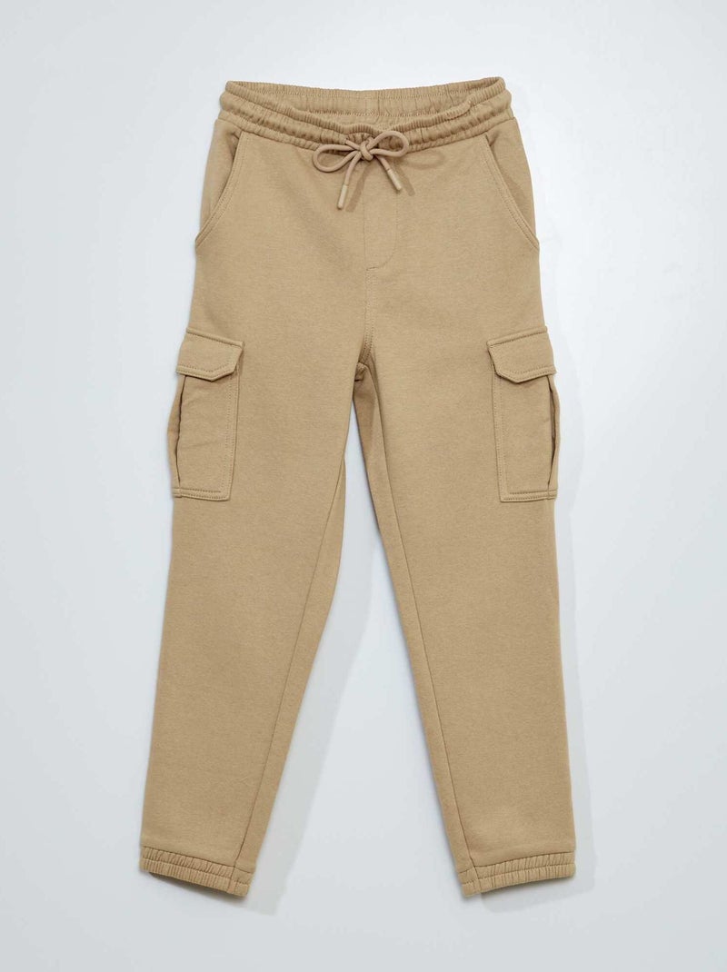 Jogger screziati in tessuto felpato BEIGE - Kiabi