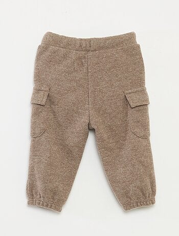 Joggers a coste in cotone tinta unita