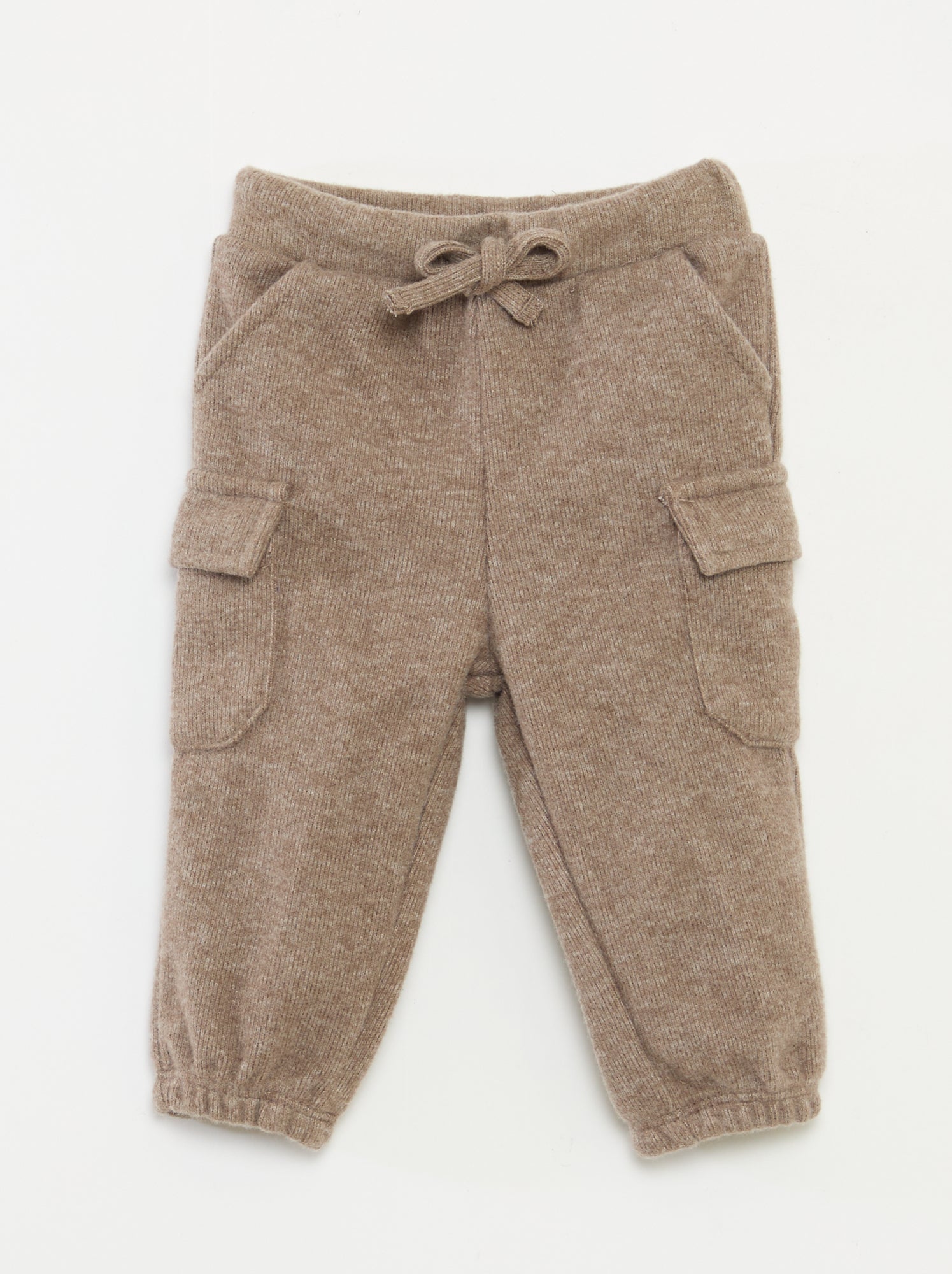 Joggers a coste in cotone tinta unita