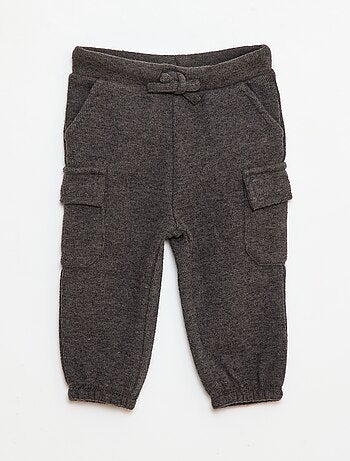 Joggers a coste in cotone tinta unita