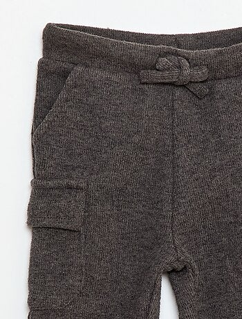 Joggers a coste in cotone tinta unita