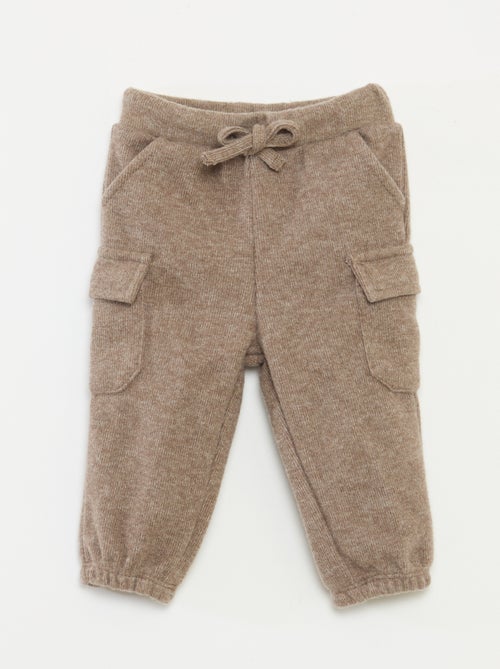 Joggers a coste in cotone tinta unita - Kiabi