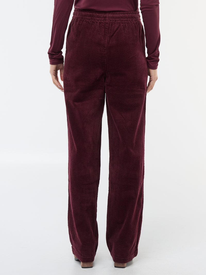 Joggers ampi in velluto a coste Rosso - Kiabi