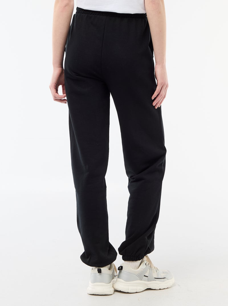 Joggers barrel in cotone tinta unita Nero - Kiabi