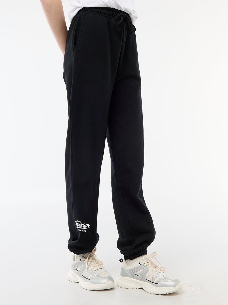 Joggers barrel in cotone tinta unita Nero - Kiabi