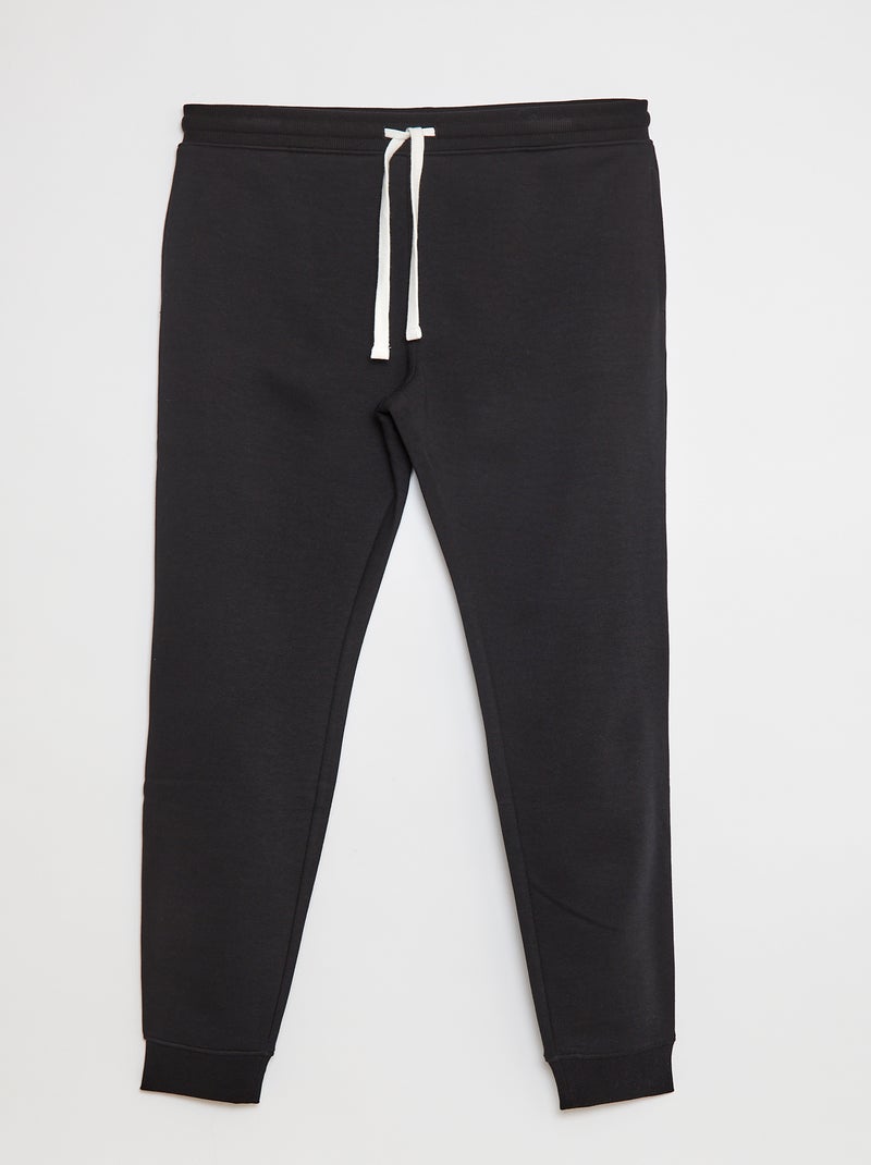 Joggers basic in tessuto felpato L36 nero - Kiabi