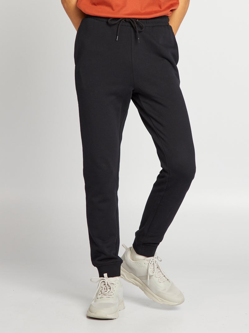 Joggers basic tinta unita nero - Kiabi