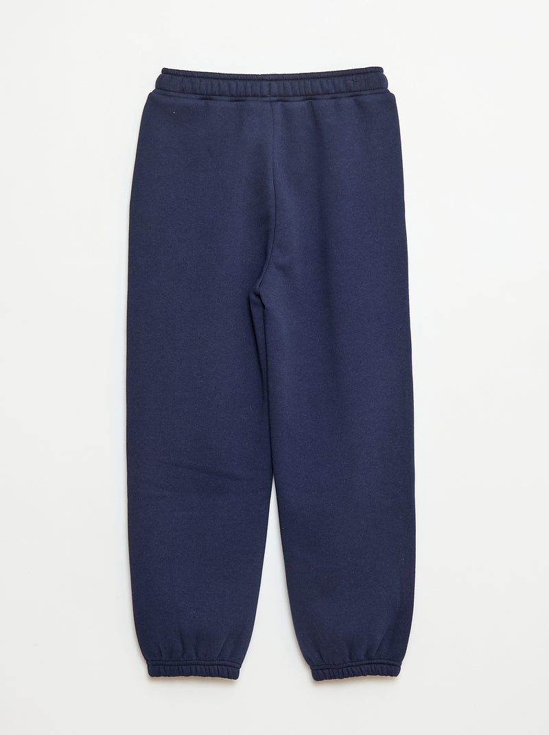 Joggers caldi tinta unita con fodera in pile Blu - Kiabi