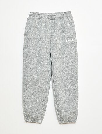 Joggers caldi tinta unita con fodera in pile