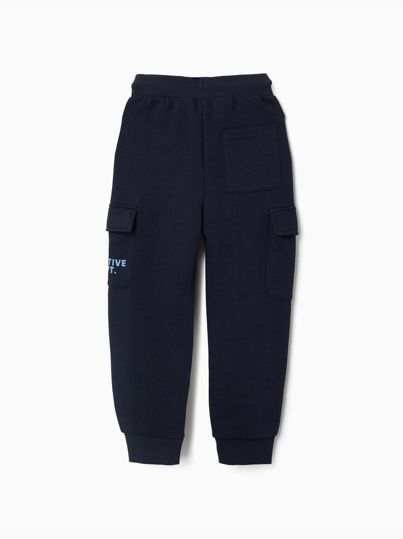 Joggers cargo felpati con stampa creativa Blu scuro - Kiabi