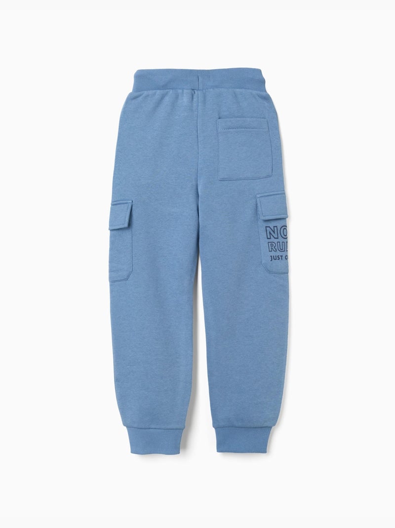 Joggers cargo felpati con stampa no rules Blu Blu - Kiabi
