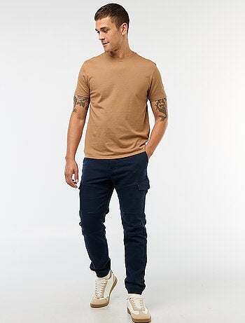 Joggers cargo tinta unita in cotone