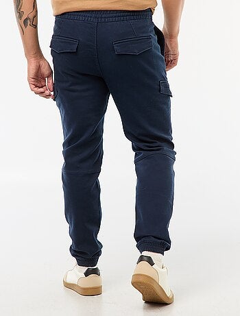 Joggers cargo tinta unita in cotone