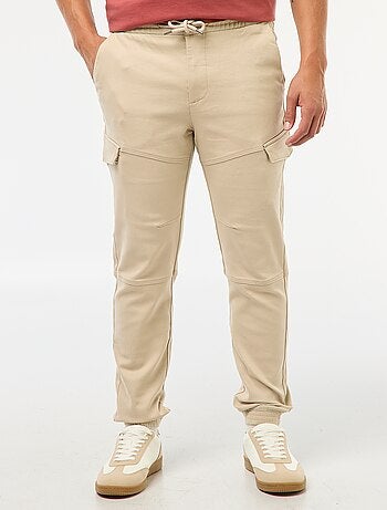 Joggers cargo tinta unita in cotone