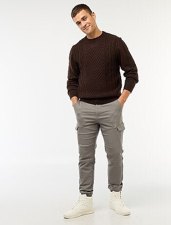 Joggers cargo tinta unita in cotone