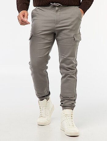 Joggers cargo tinta unita in cotone