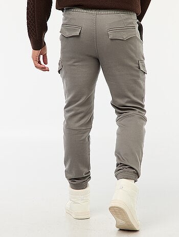 Joggers cargo tinta unita in cotone