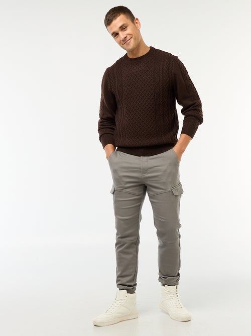 Joggers cargo tinta unita in cotone - Kiabi