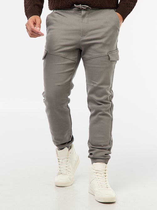 Joggers cargo tinta unita in cotone - Kiabi