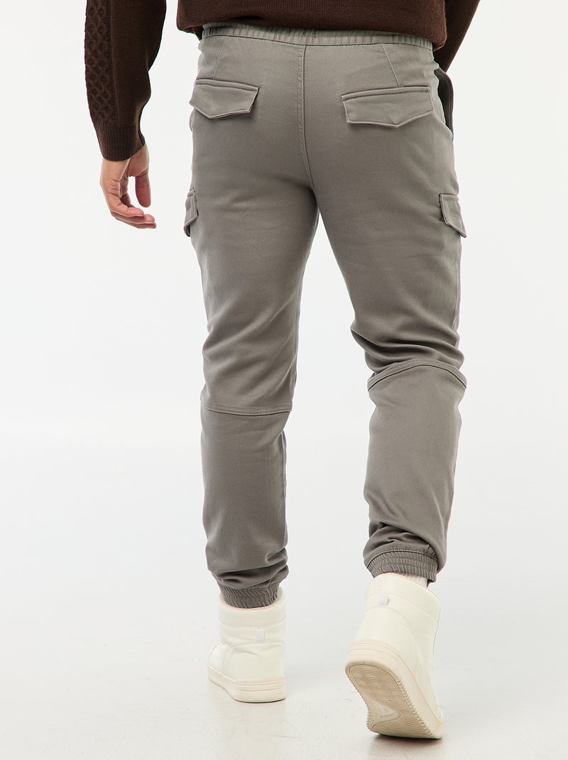 Joggers cargo tinta unita in cotone Grigio - Kiabi