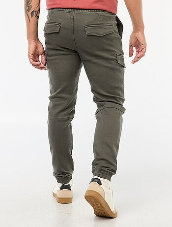 Joggers cargo tinta unita in cotone