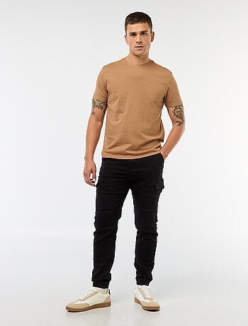Joggers cargo tinta unita in cotone
