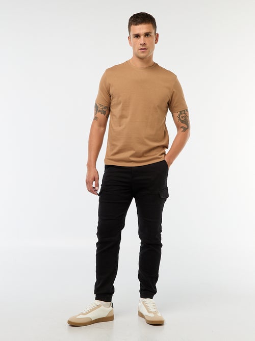 Joggers cargo tinta unita in cotone - Kiabi