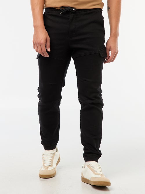 Joggers cargo tinta unita in cotone - Kiabi