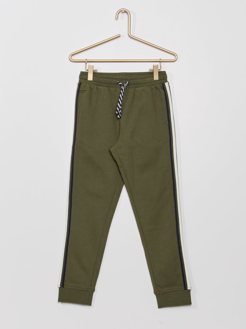 Joggers con bande a contrasto verde scuro - Kiabi