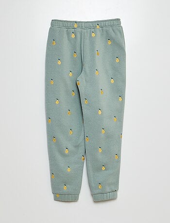 Joggers con ricamo ananas