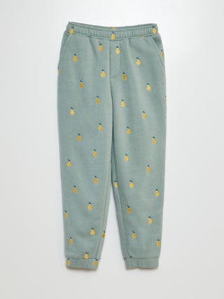 Joggers con ricamo ananas