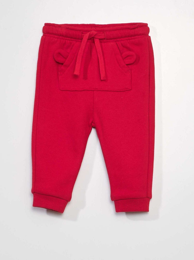 Joggers con tasca a marsupio rosso - Kiabi
