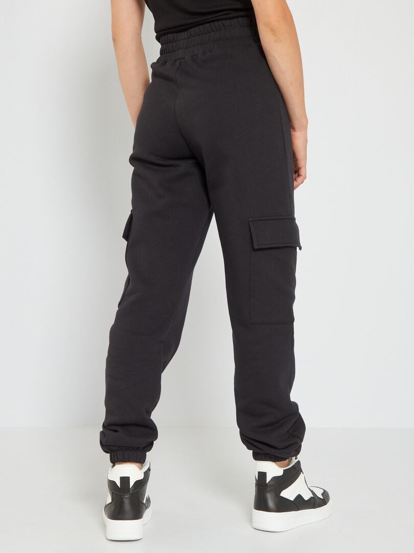 Drawstring Waist Flap Pocket Side Joggers