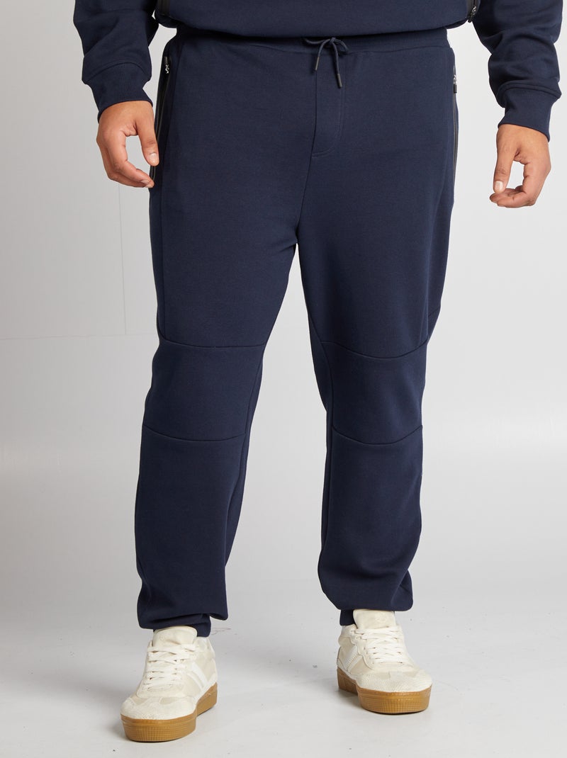 Joggers con tasche con zip in maglia piqué joggers con tasche con zip - tasche con zip blu - Kiabi