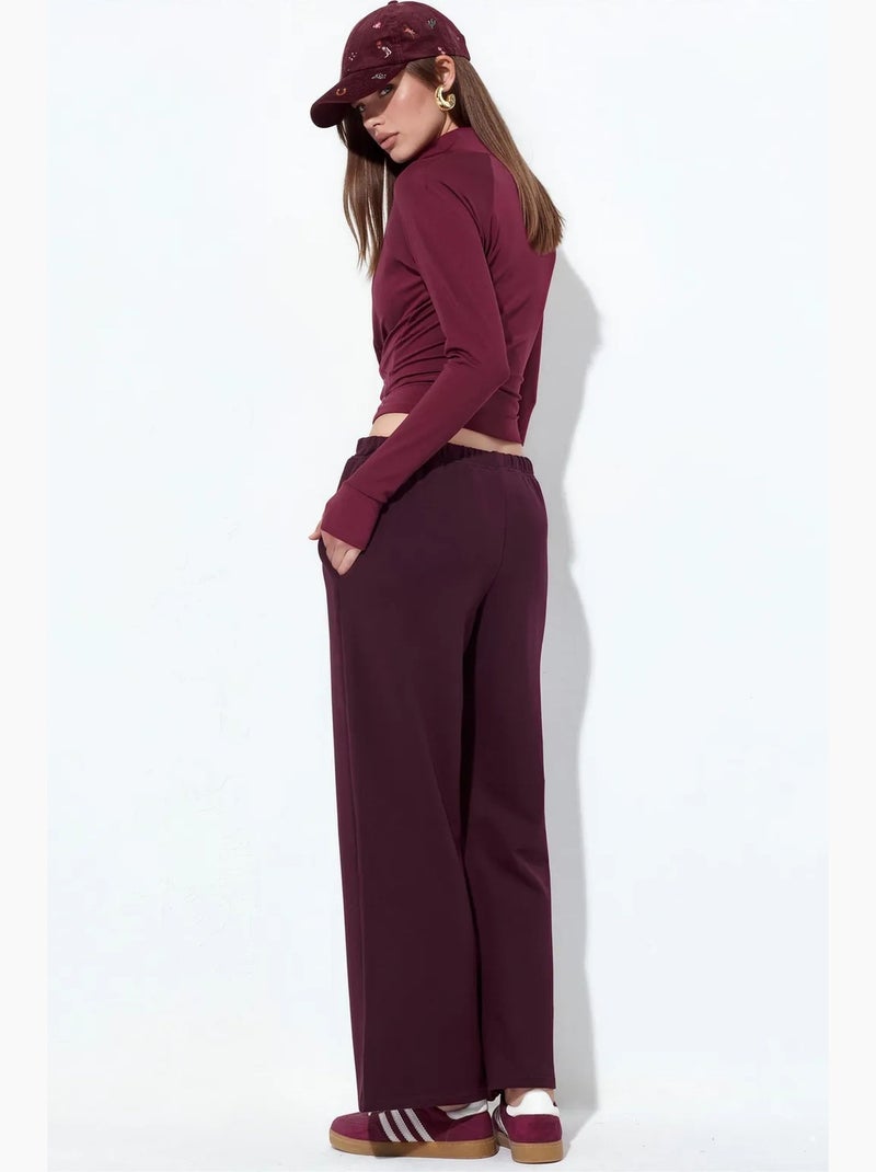 Joggers da donna in jersey a gamba svasata busem Rosso bordeaux - Kiabi