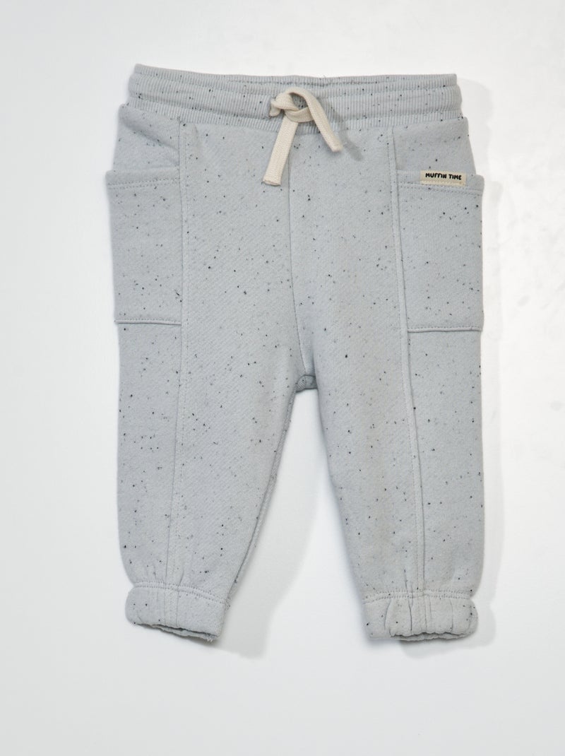 Joggers effetto screziato in tessuto felpato leggero grigio chiaro - Kiabi