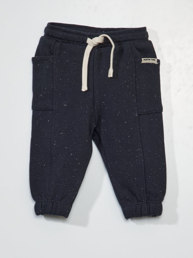 Joggers effetto screziato in tessuto felpato leggero grigio scuro - Kiabi