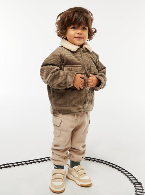 Joggers in costina di cotone tinta unita - Kiabi