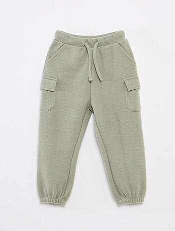 Joggers a coste in cotone tinta unita