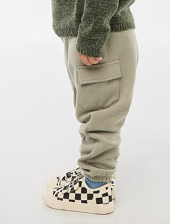 Joggers a coste in cotone tinta unita