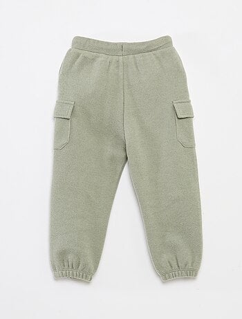 Joggers a coste in cotone tinta unita