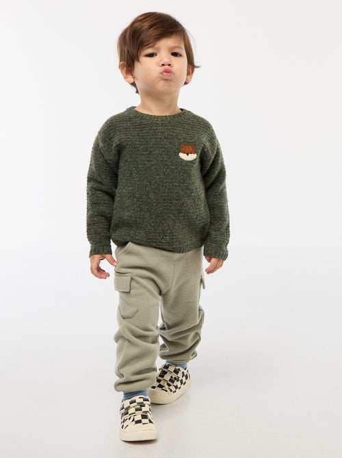 Joggers in costina di cotone tinta unita - Kiabi