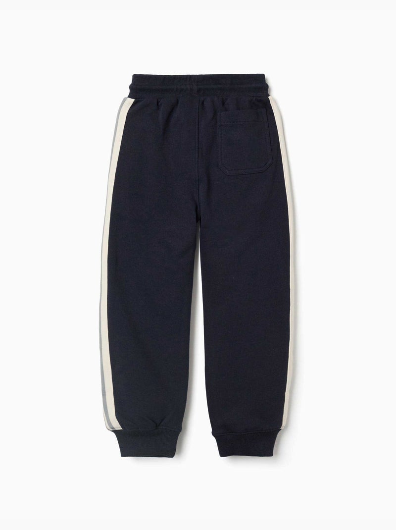 Joggers in cotone con nastro a righe Blu scuro - Kiabi