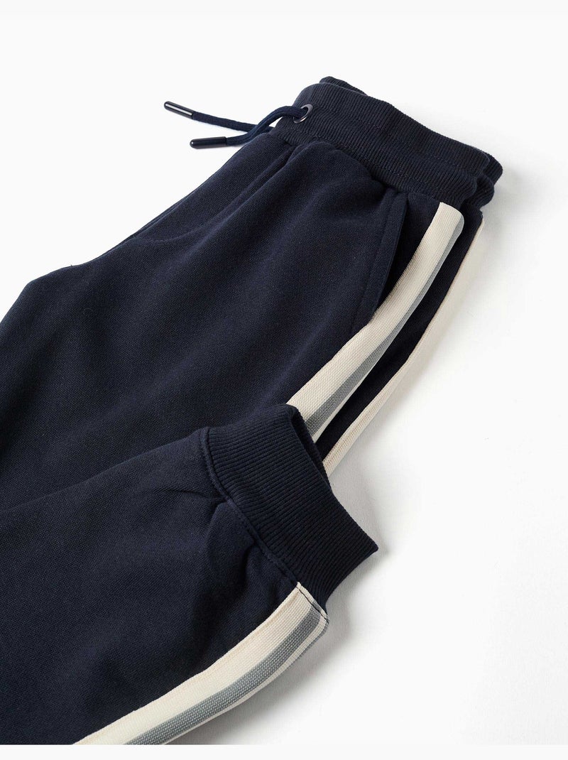 Joggers in cotone con nastro a righe Blu scuro - Kiabi