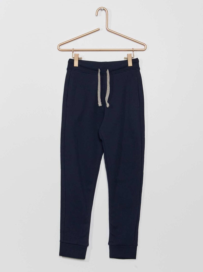 Joggers in cotone tinta unita Blu Navy - Kiabi