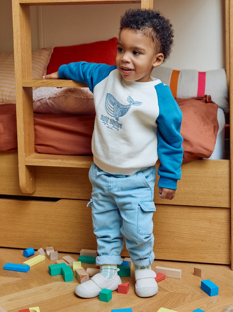 Joggers in denim con tasche Blu - Kiabi