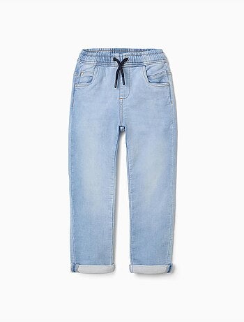 Joggers in denim slim fit con coulisse